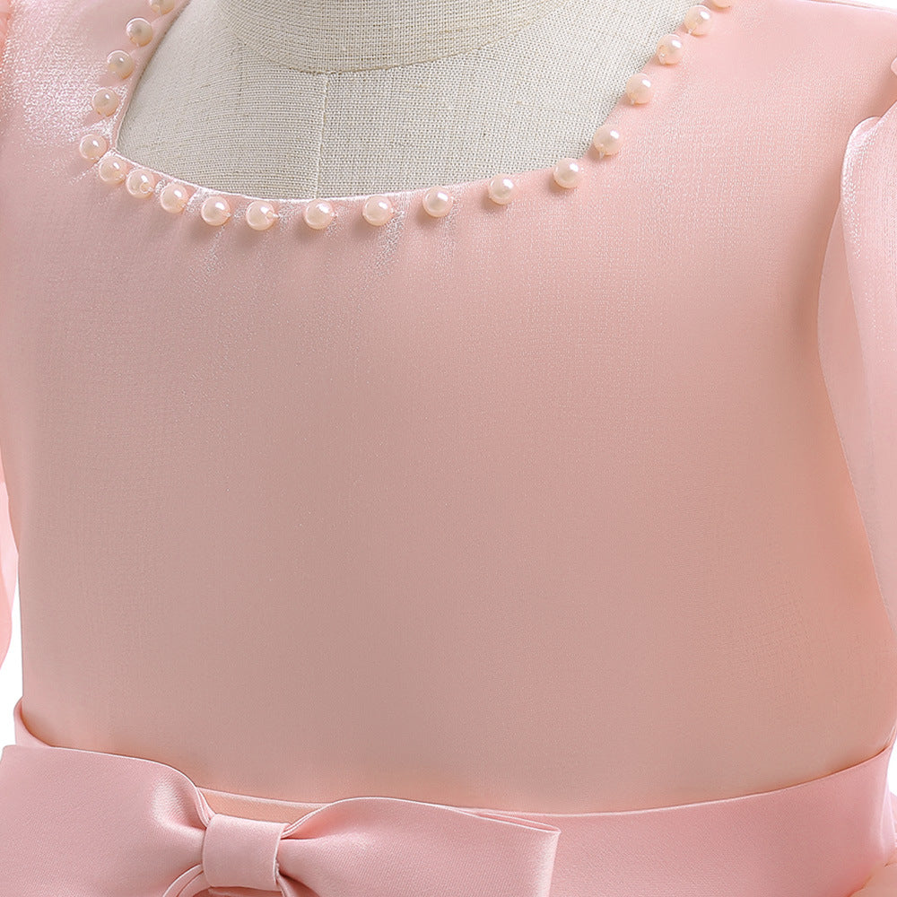 Latest Short Sleeve Ruffle Frocks with Bow for Pretty Little Girl - Bridal Party Dresses