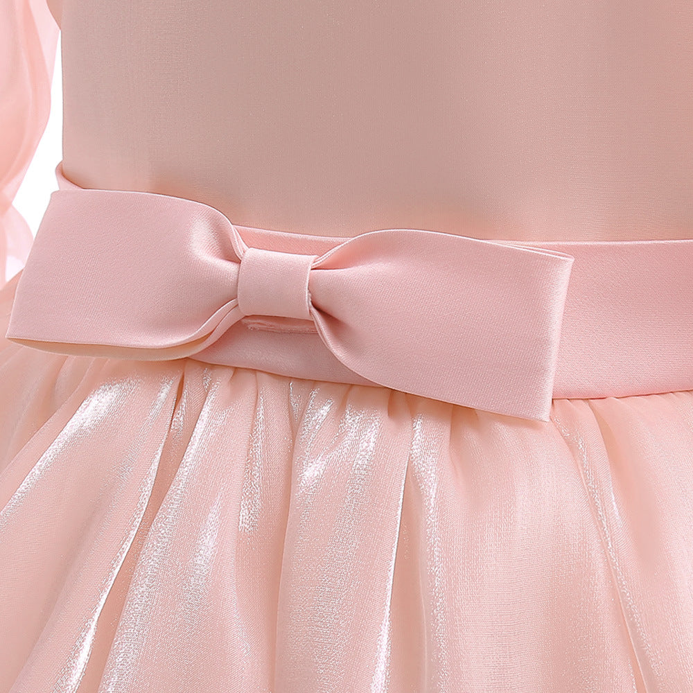 Latest Short Sleeve Ruffle Frocks with Bow for Pretty Little Girl - Bridal Party Dresses