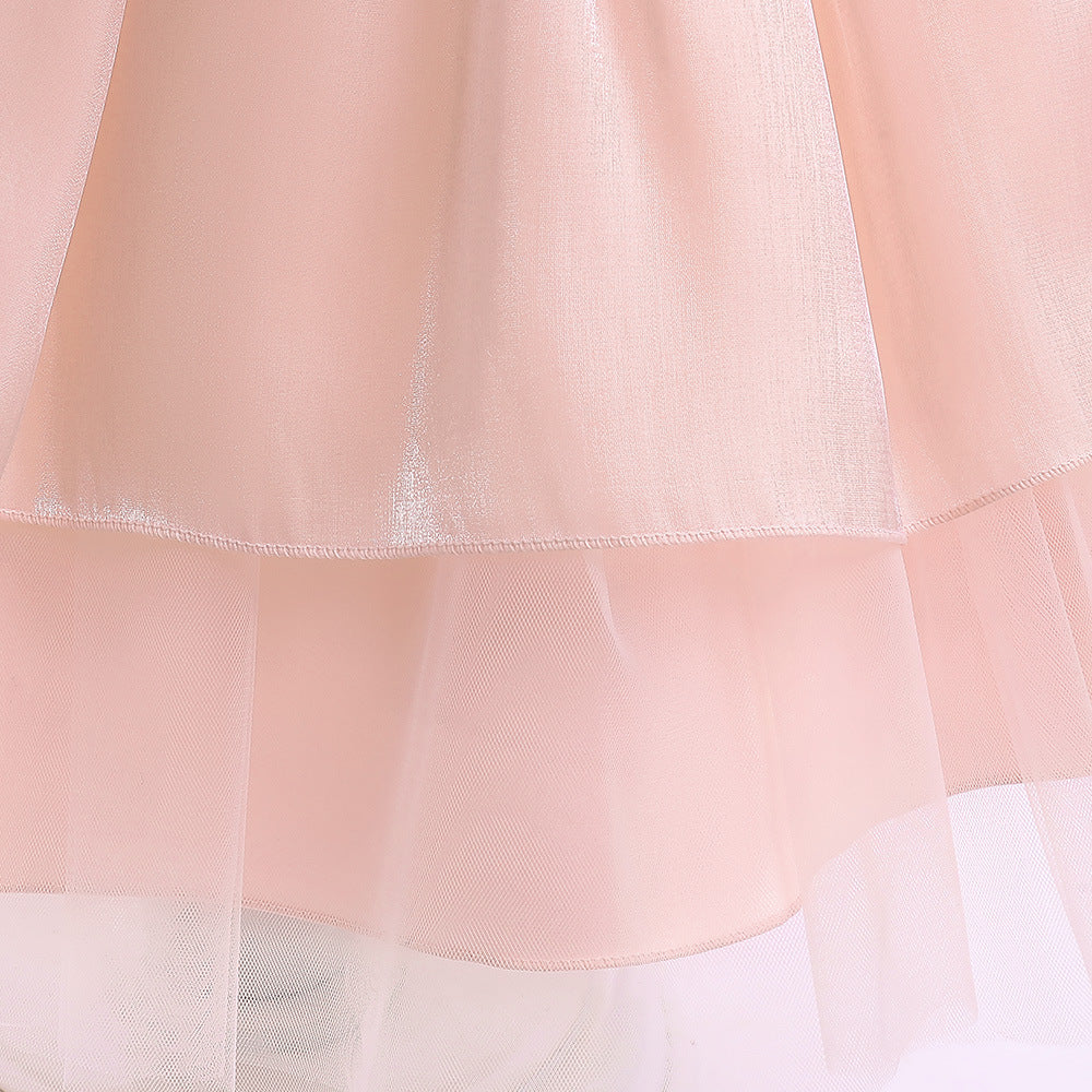 Latest Short Sleeve Ruffle Frocks with Bow for Pretty Little Girl - Bridal Party Dresses