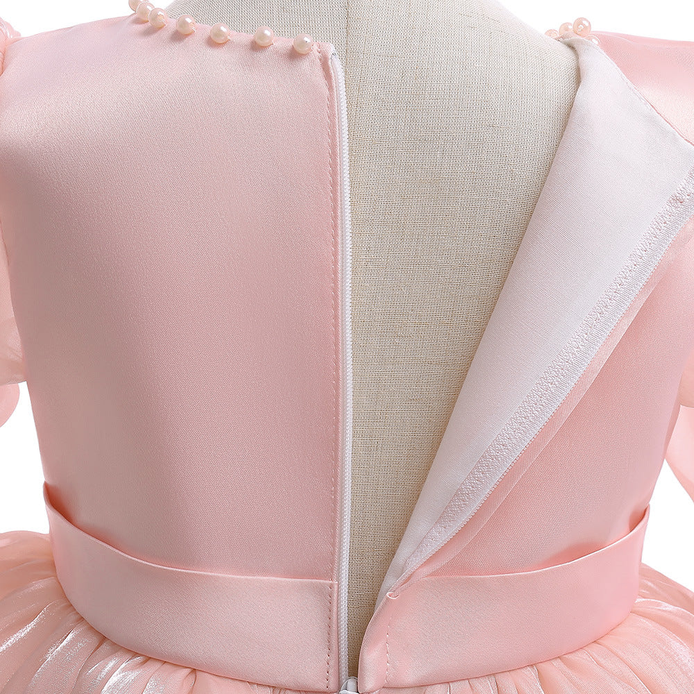Latest Short Sleeve Ruffle Frocks with Bow for Pretty Little Girl - Bridal Party Dresses