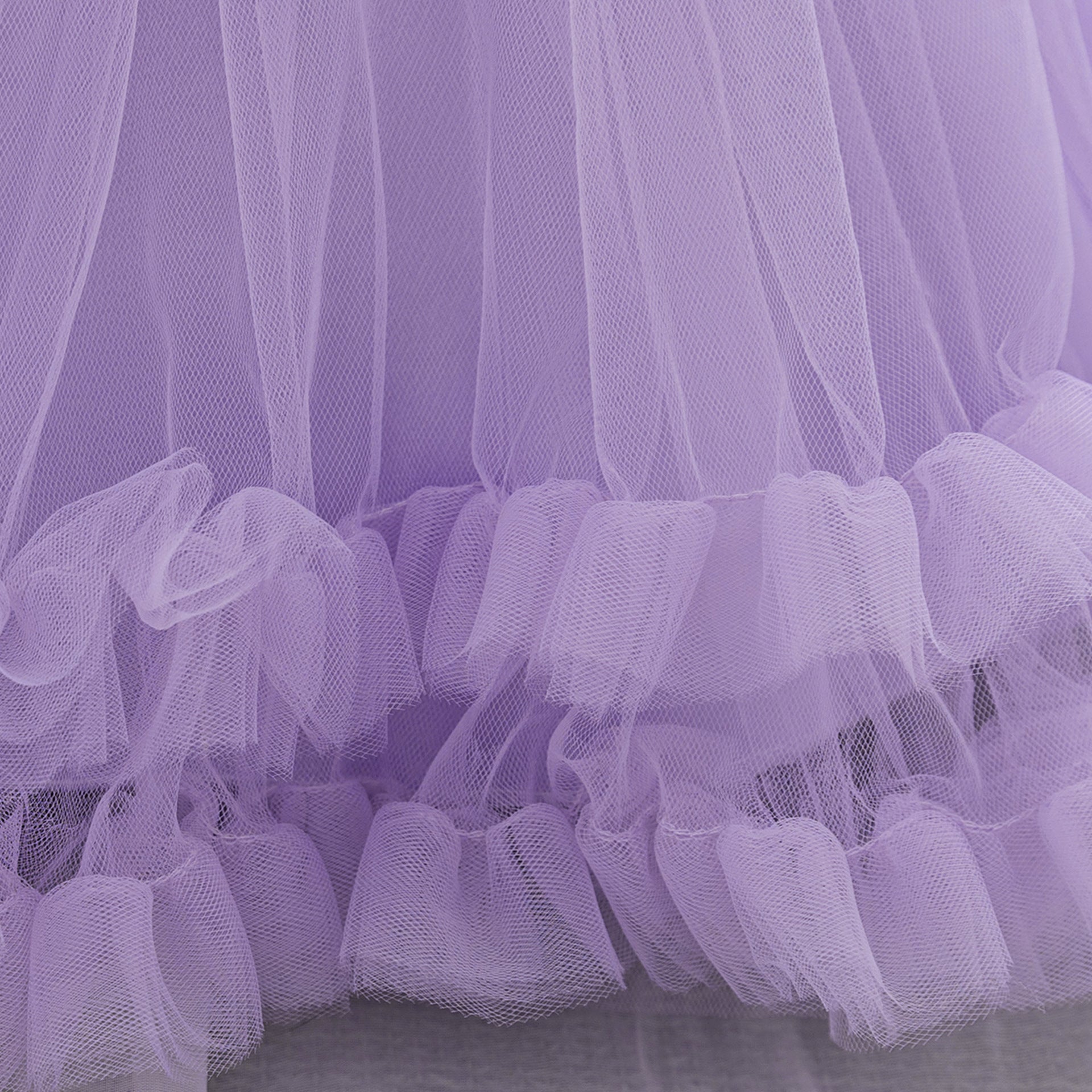 Princess Purple Sequin Puff-Sleeves Satin Mesh Party Dress with Bow for Young Girls