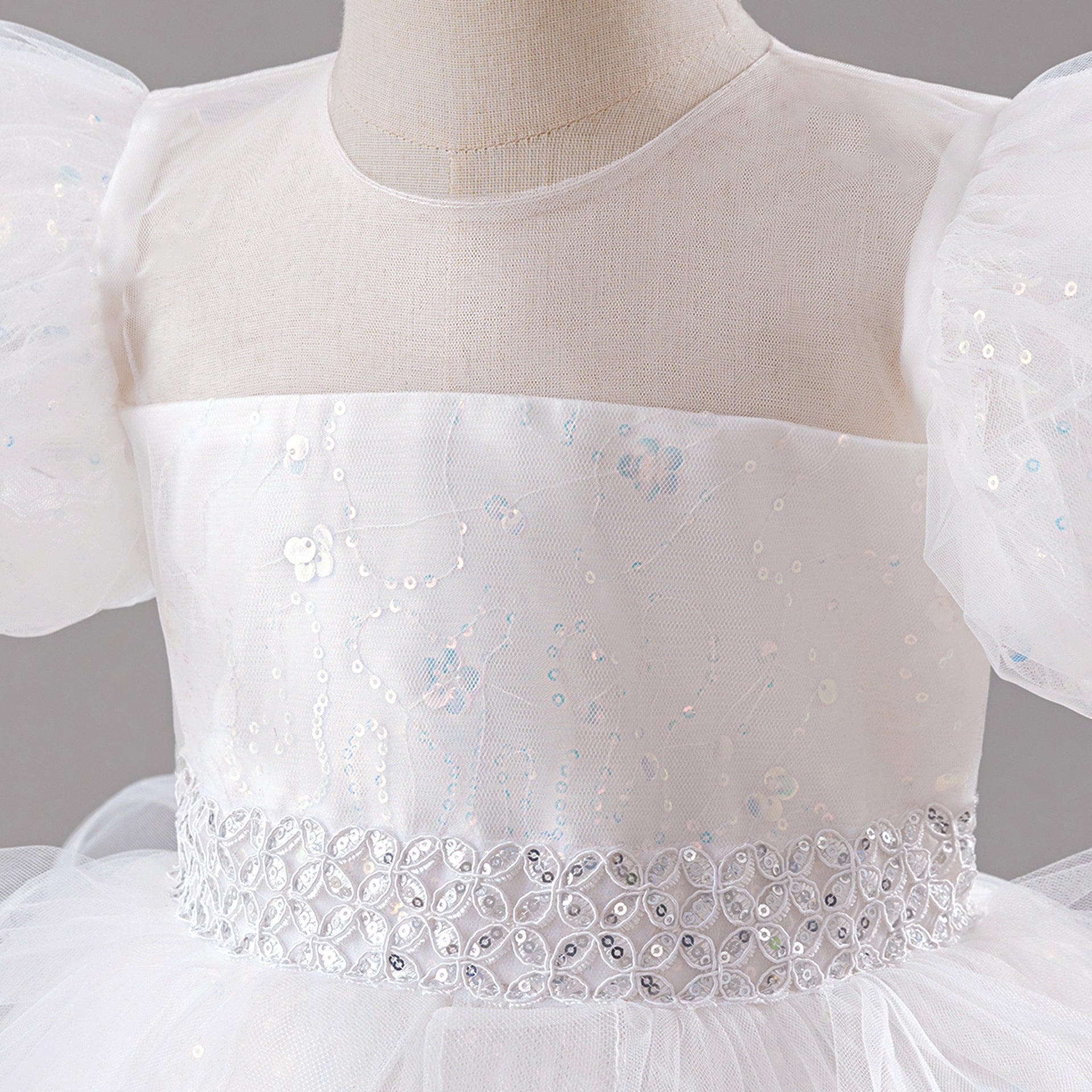 Summer Princess Ball Gown with Tulle Floral Decorations-Dresses for Teen Girls