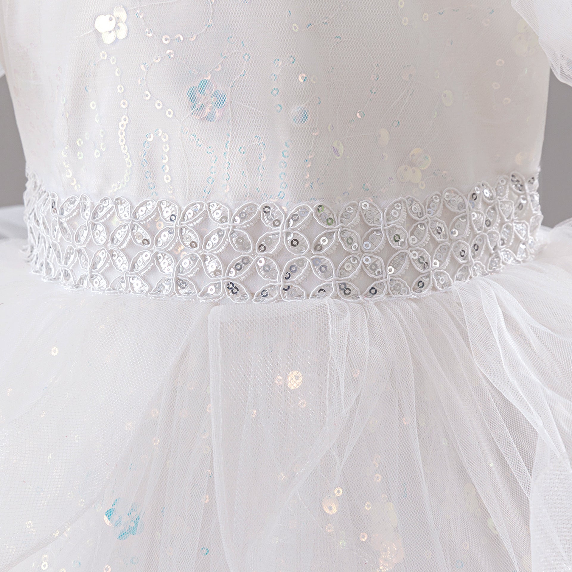 Summer Princess Ball Gown with Tulle Floral Decorations-Dresses for Teen Girls