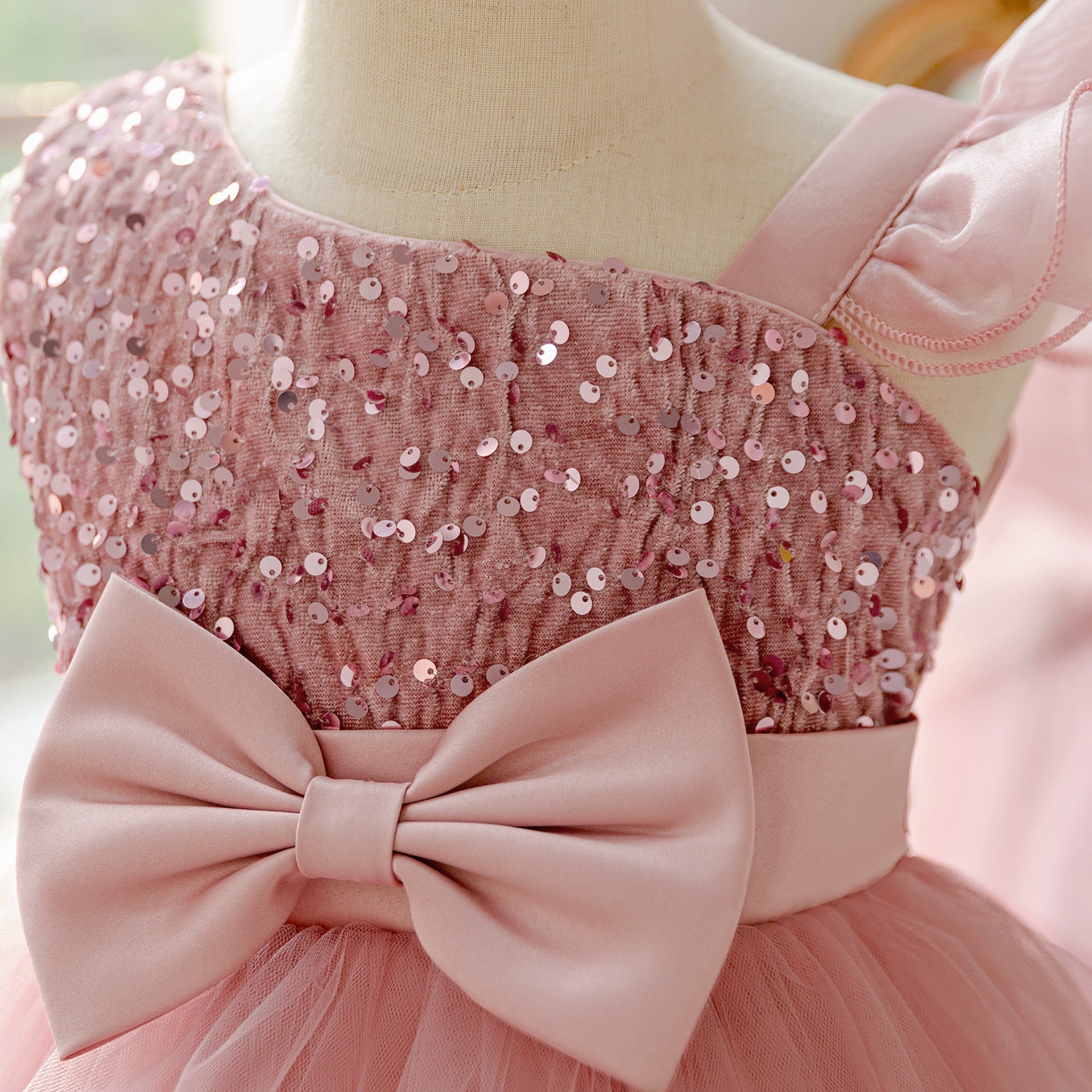 Young Girl Christmas and New Year  Gown Dresses, Piano Recital Performance Tulle Dresses for Kids