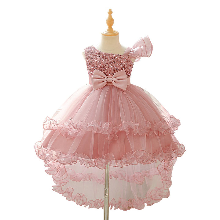 Young Girl Christmas and New Year  Gown Dresses, Piano Recital Performance Tulle Dresses for Kids