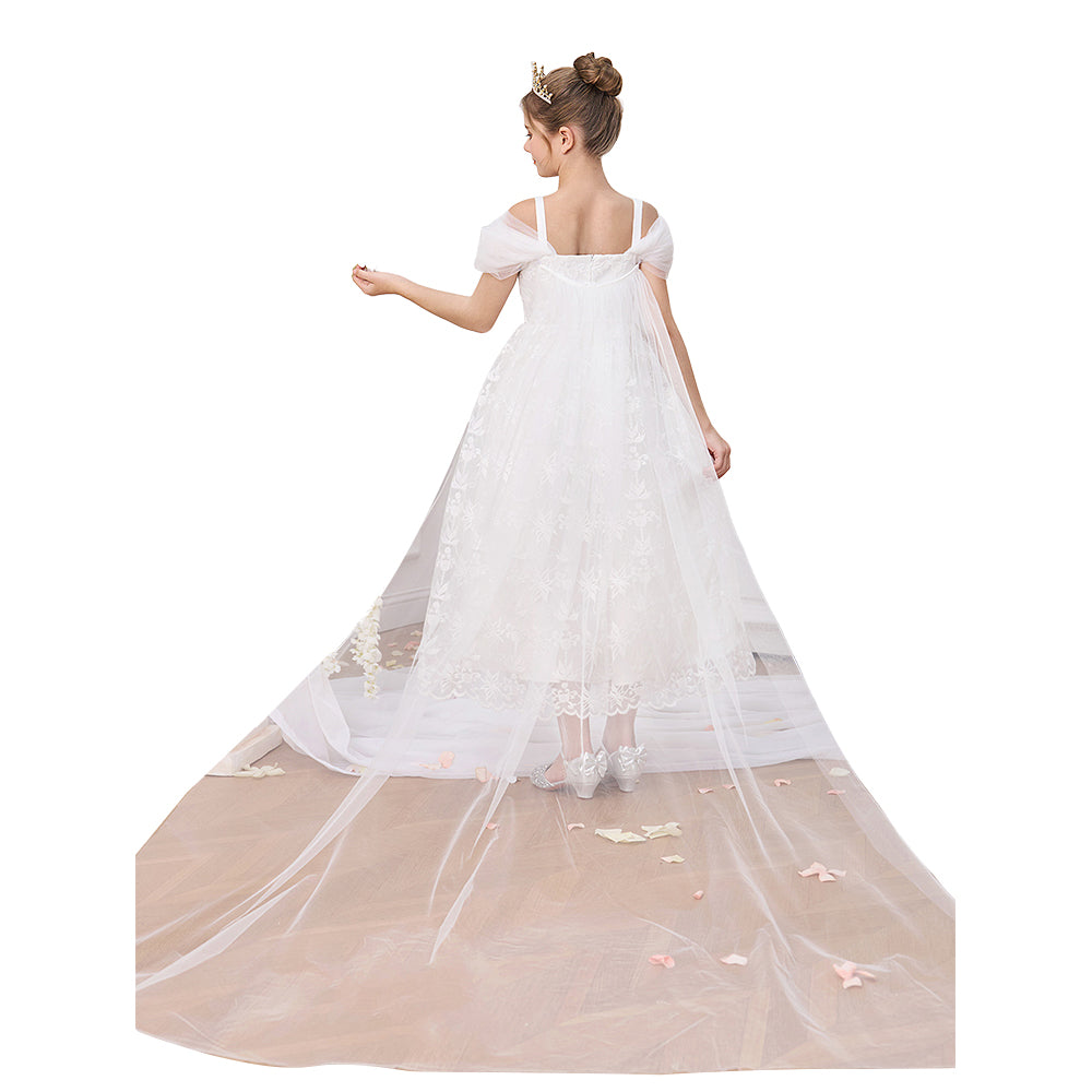 KT Fashion Girls Christmas Flowers Lace Gown Ball Dresses for Teen Clothing