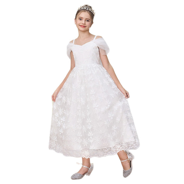 KT Fashion Girls Christmas Flowers Lace Gown Ball Dresses for Teen Clothing