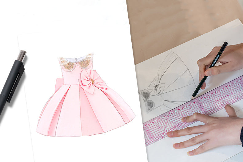 Casual Sequin Princess Style Bow Summer Dress for Baby Girls Party