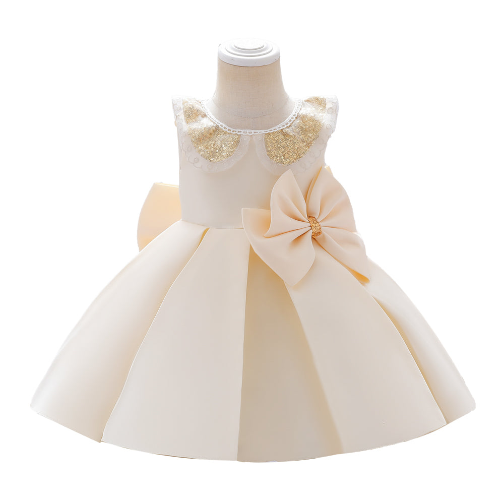 Casual Sequin Princess Style Bow Summer Dress for Baby Girls Party