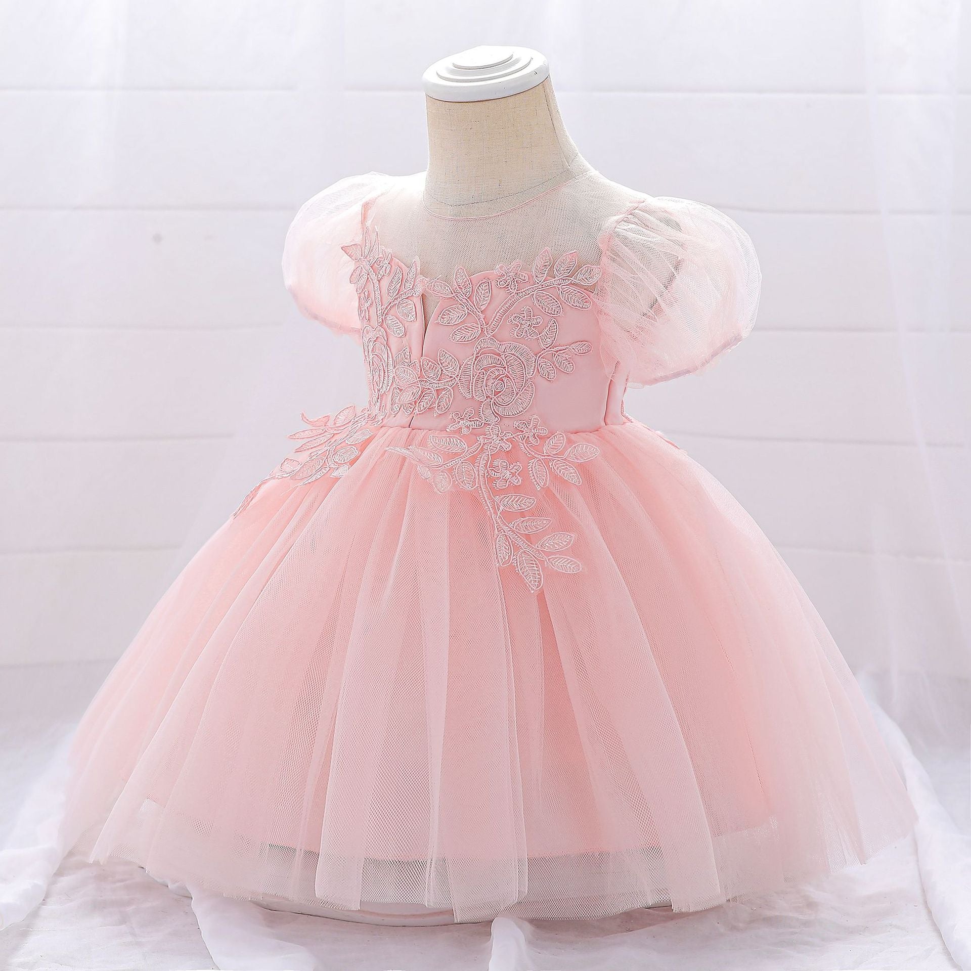 Elegant Formal Little Girl  Princess Dresses -Modest Flower Ball Gowns Dress