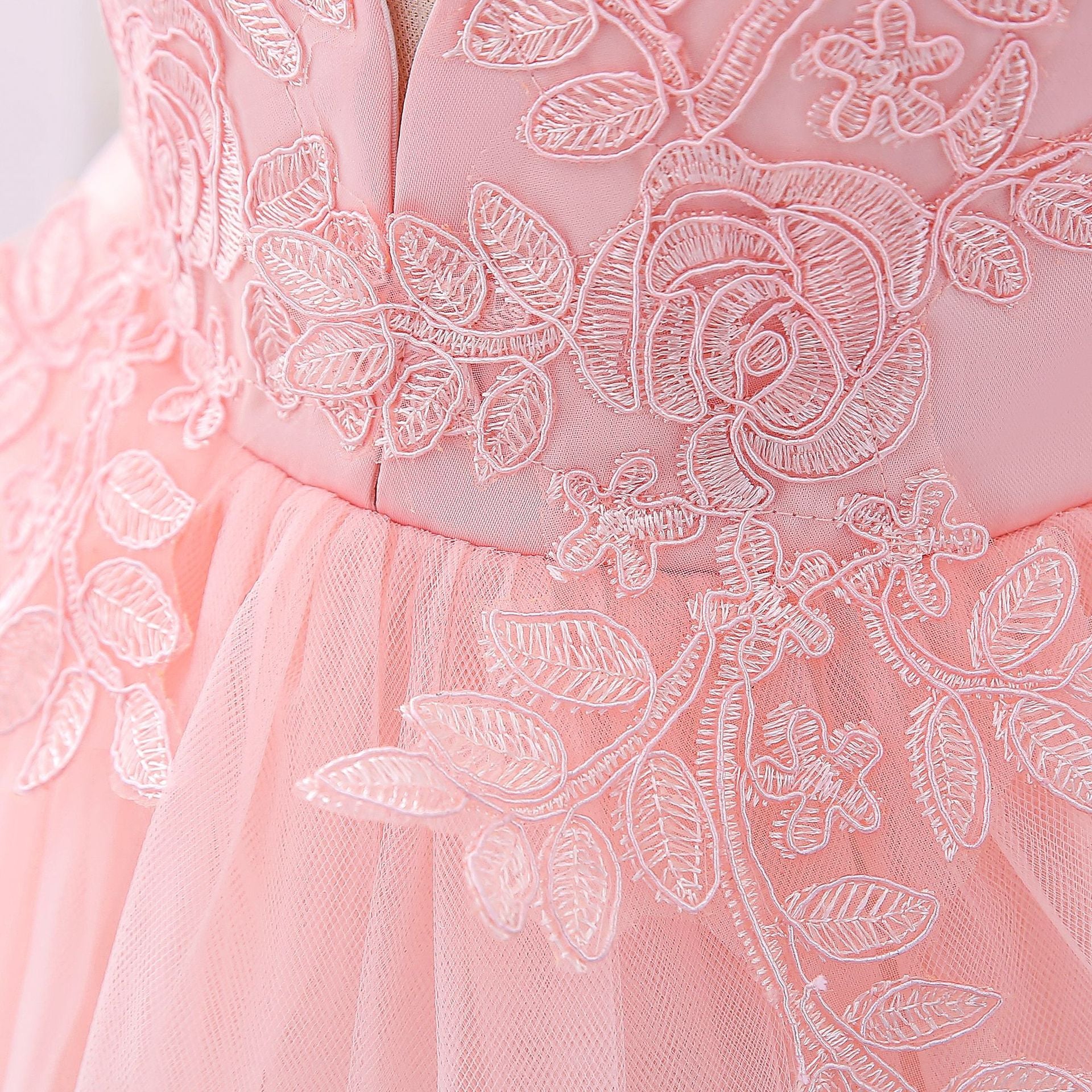 Elegant Formal Little Girl  Princess Dresses -Modest Flower Ball Gowns Dress