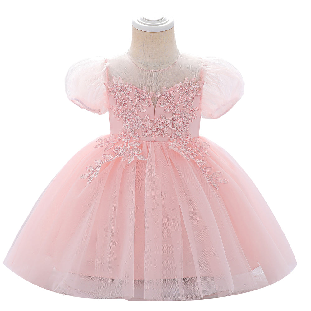 Elegant Formal Little Girl  Princess Dresses -Modest Flower Ball Gowns Dress