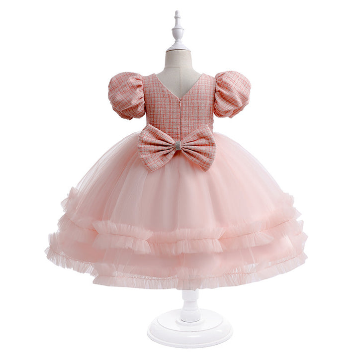 Short Sleeves Little Girls Gown Dresses-Tulle Flower Girl Wedding Dresses