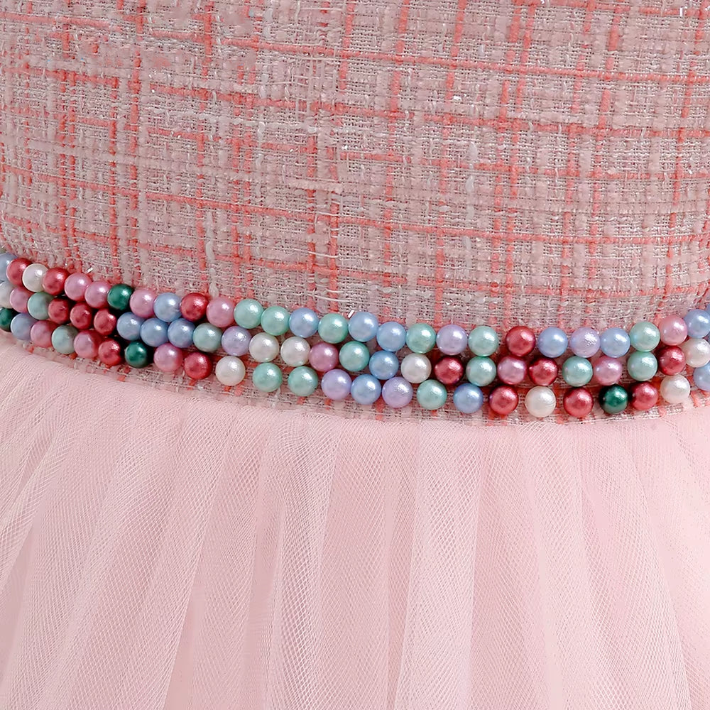 Short Sleeves Little Girls Gown Dresses-Tulle Flower Girl Wedding Dresses