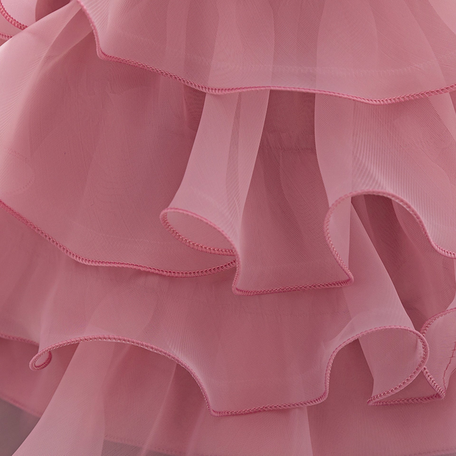 Girls Summer Sequin Lace Cake Dress- Garden party pink dress