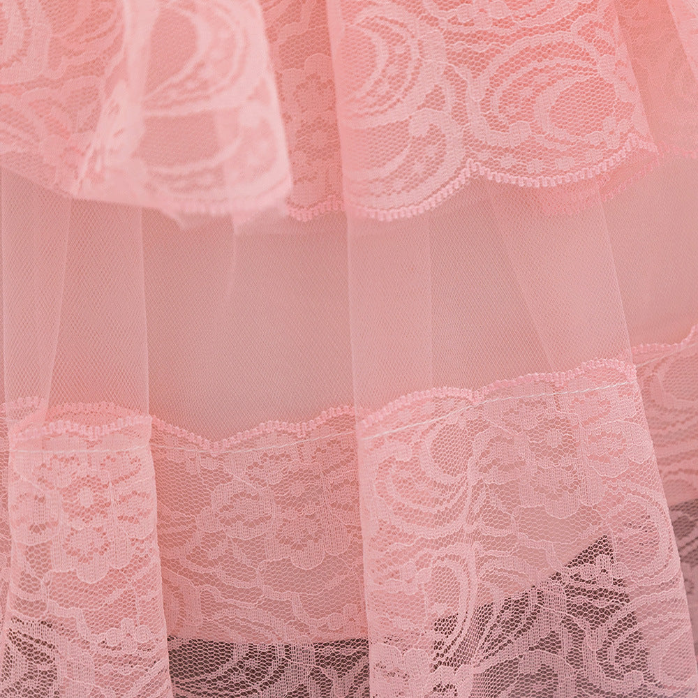 Evening  Party Flower Baby Girl Dress-Summer Performance Pink Dress