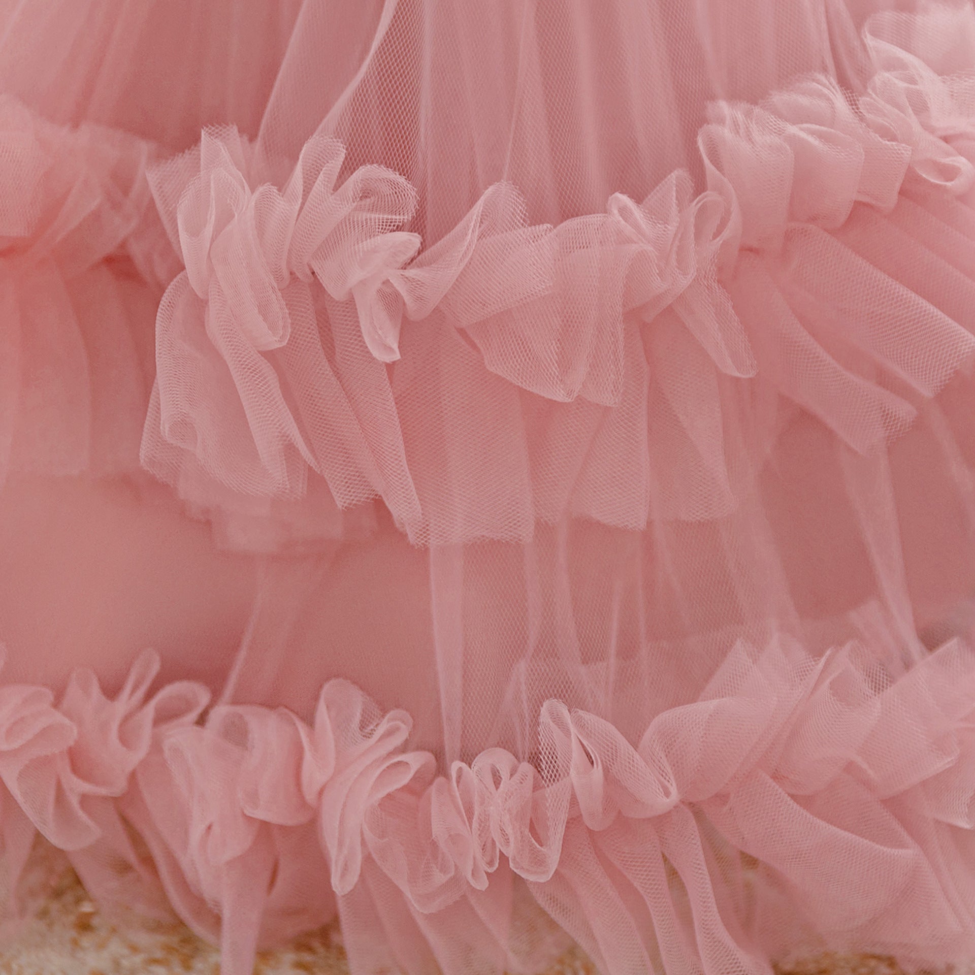 Casual Halter Maxi Tulle Dress for Girls