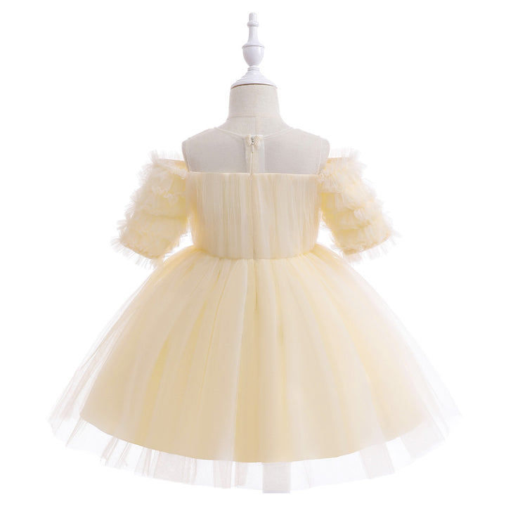 Cute Princess Ball Gown Dress with Pearl Decorations-Birthday Party Dress for Little Girl