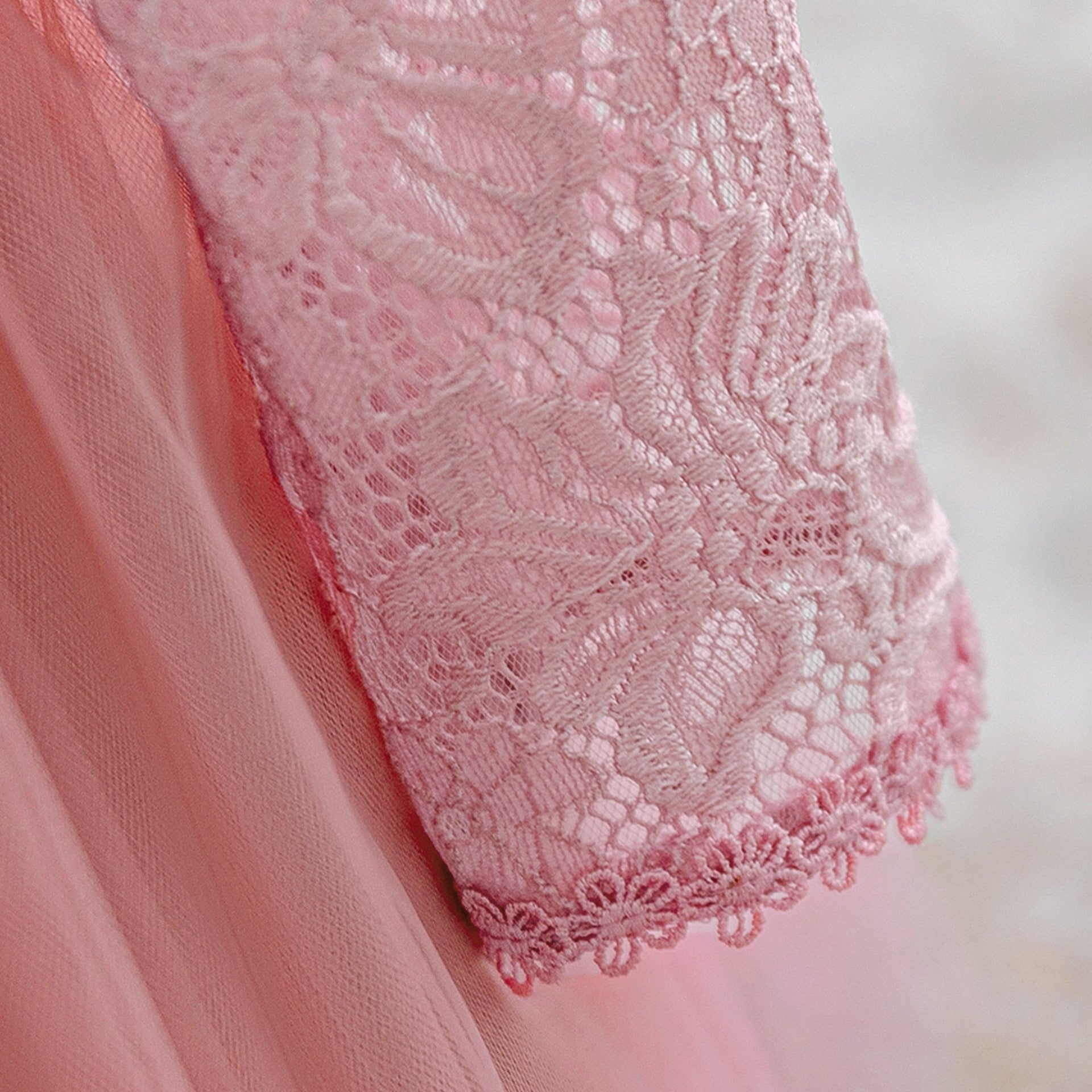 Toddler Princess Girl Dress- Long-sleeved Lace  Performance Pink Dress
