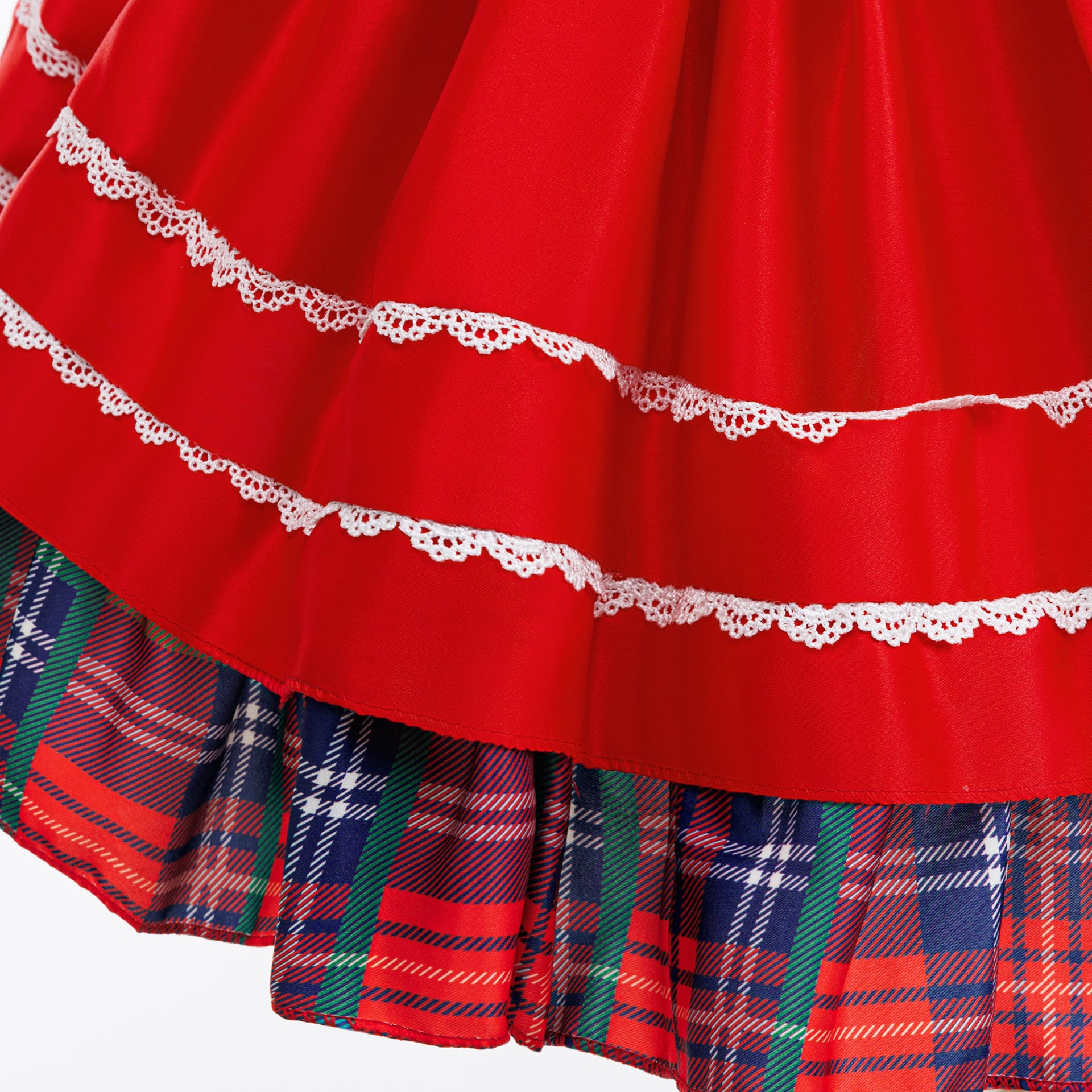 Girl Satin Dress for Baptism and Christmas with O-Neck Collar Print Featuring Bow Decoration