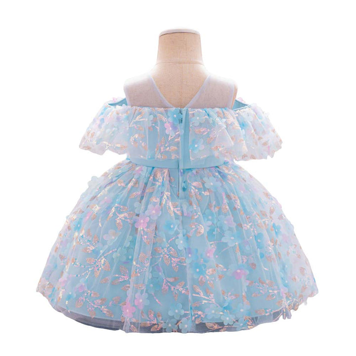 Cute Frock Baby Princess Birthday Party Dress -Toddler Girl Satin Dress